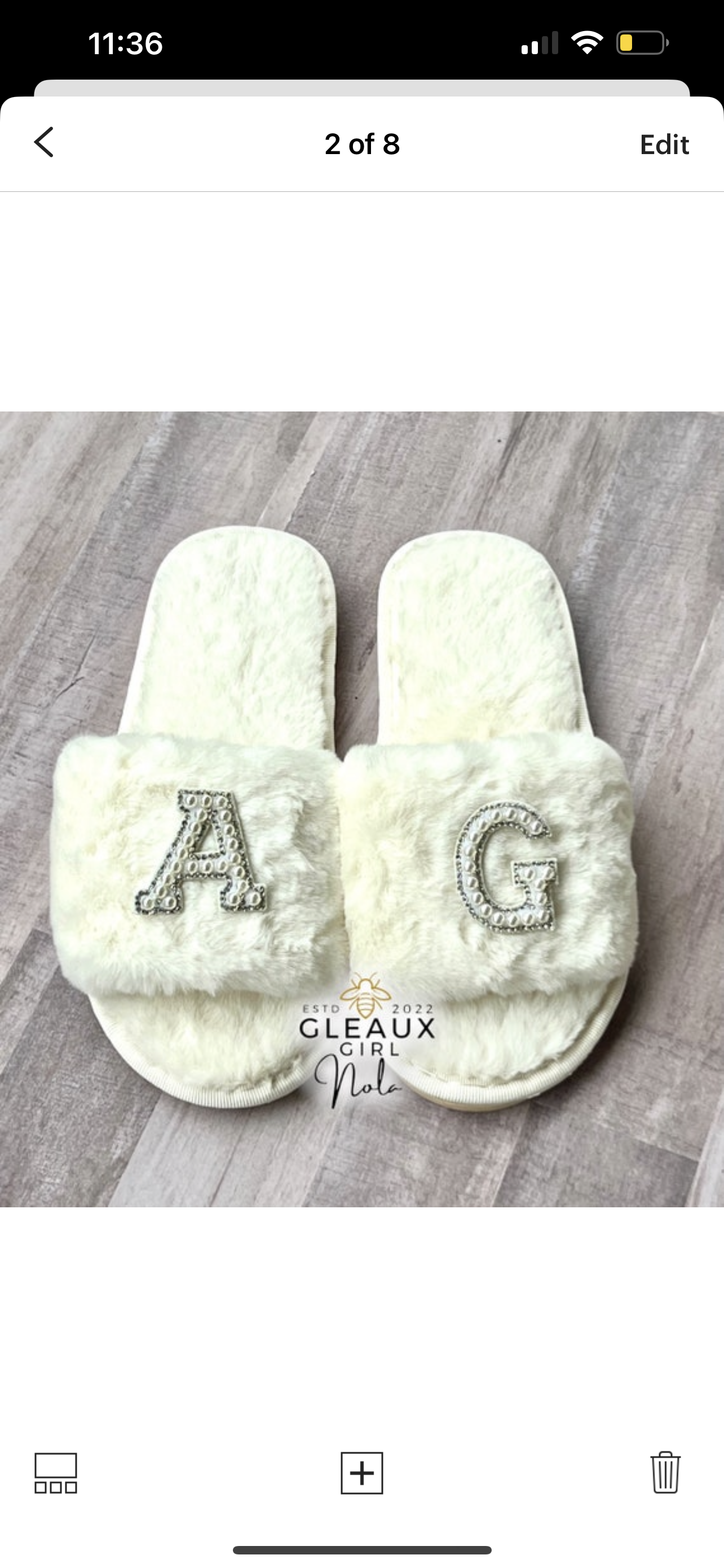 Custom Initial Fluffy Slippers